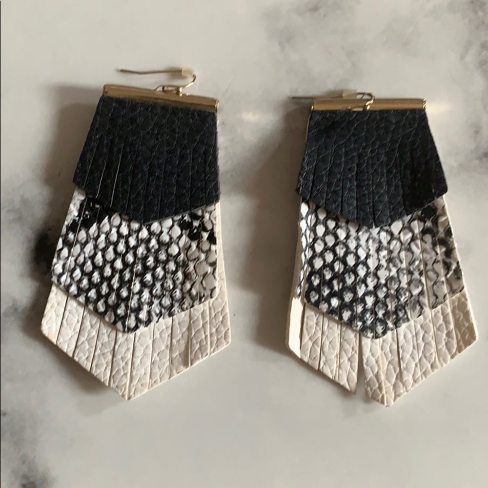 Faux leather earrings